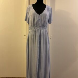 ⭐️ Miamine Striped White And Blue Maxi Dress Size XL